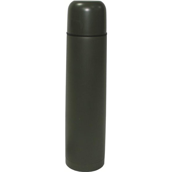 MFH Vakuum-Thermoskanne 1 l, Schraubverschluss, oliv