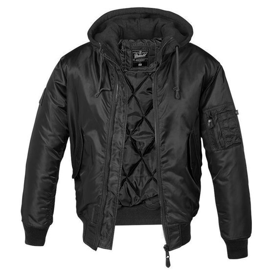 BRANDIT MA1 Sweat Hooded Jacket, schwarz M