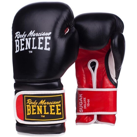 BENLEE Leather Boxing Gloves SUGAR DELUXE, black/red
