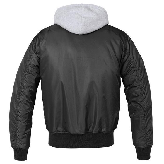 BRANDIT MA1 Sweat Hooded Jacket, schwarz-grau