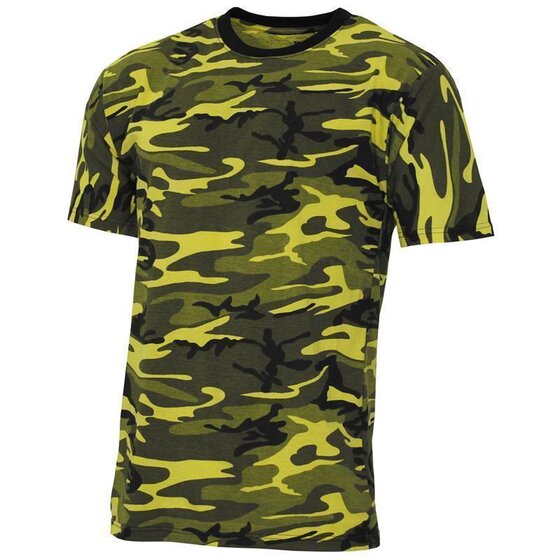 MFH US T-Shirt,Streetstyle, gelb-camo, 140-145 g/m L
