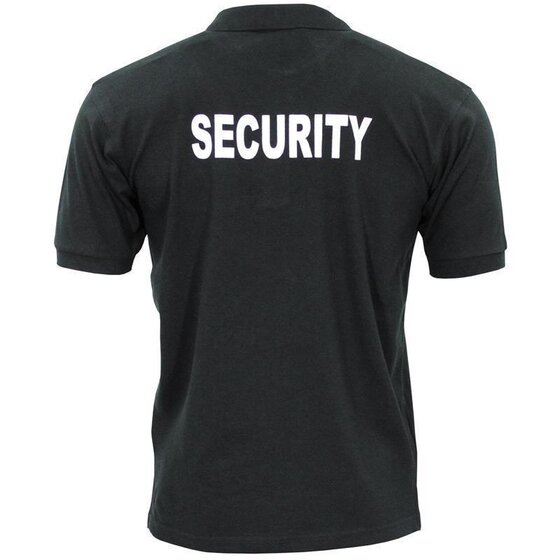 MFH Poloshirt, schwarz, Security, bedruckt S