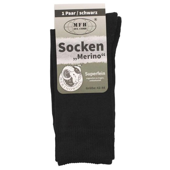 MFH Socken, Merino, schwarz  45-47