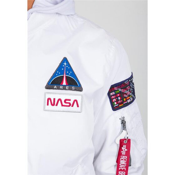 Alpha Industries MA-1 TT Hood NASA, white