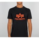 Alpha Industries Basic T-Shirt Neon Print, black/neon orange