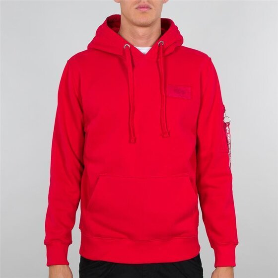 Alpha Industries Back Print Hoody, speed red XS