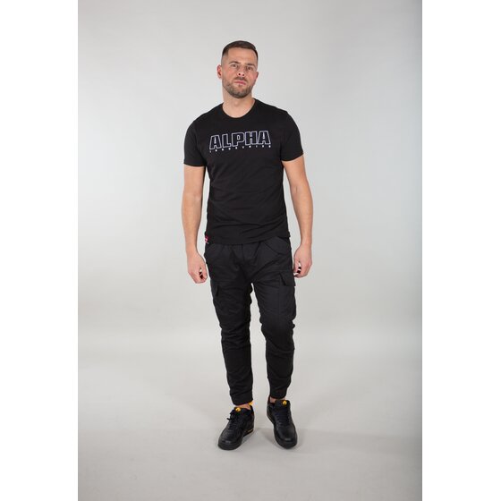 Alpha Industries T-Shirt Alpha Embroidery Heavy T, black/white