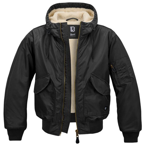BRANDIT CWU Jacket hooded, black S
