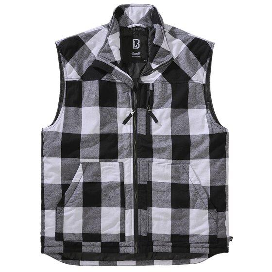 BRANDIT Lumber Vest, white-black