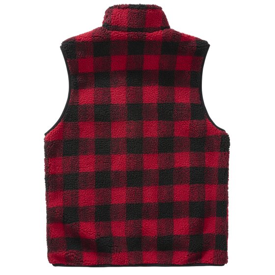 BRANDIT Teddyfleece Vest Men, red-black S