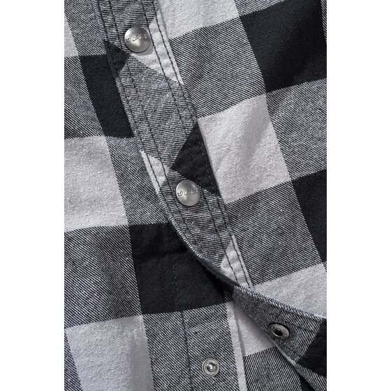 BRANDIT Ozzy Checkshirt Long Sleeve, black-charcoal 7XL