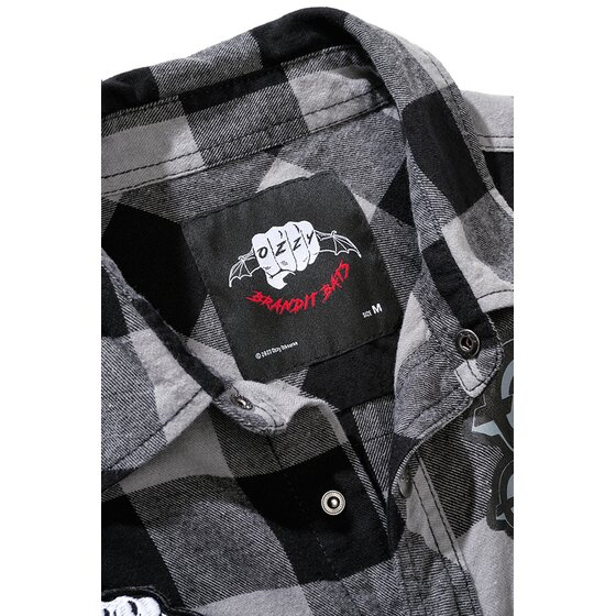 BRANDIT Ozzy Checkshirt Long Sleeve, black-charcoal 7XL
