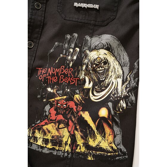 BRANDIT Iron Maiden Luis Vintage Shirt Long Sleeve NOTB 1/1 Arm, schwarz S