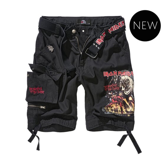 BRANDIT Iron Maiden Savage Shorts The Number of the Beast, black S