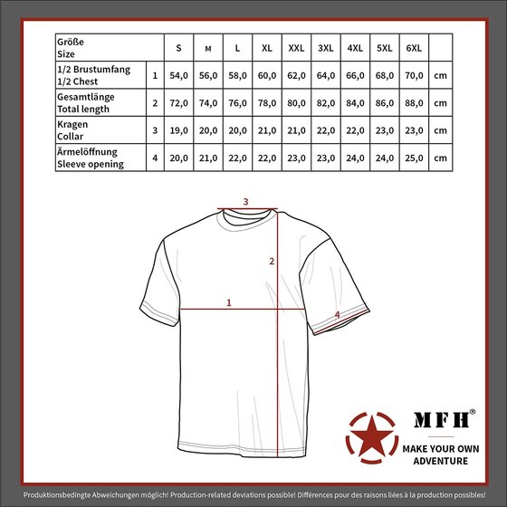 MFH T-Shirt 170g/m,halbarm, schwarz