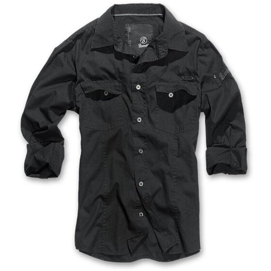 BRANDIT SlimFit Shirt, black 3XL