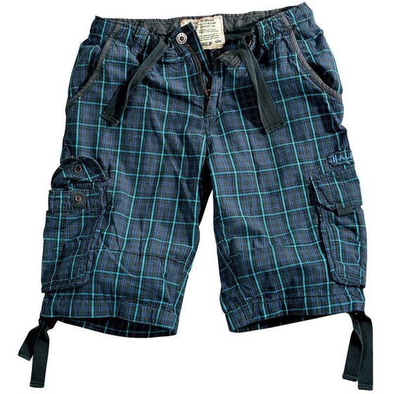 Alpha Industries JET 2 Shorts, blue checked 33 inches