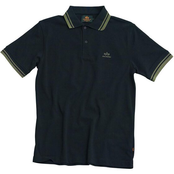 Alpha Industries Polo, black-olive S