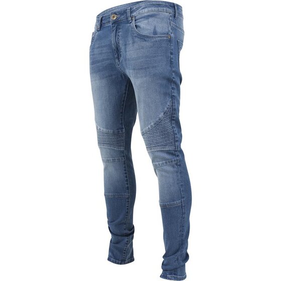 Urban Classics Slim Fit Biker Jeans, blue washed