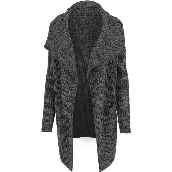 Urban Classics Ladies Knitted Long Cape, charcoal S