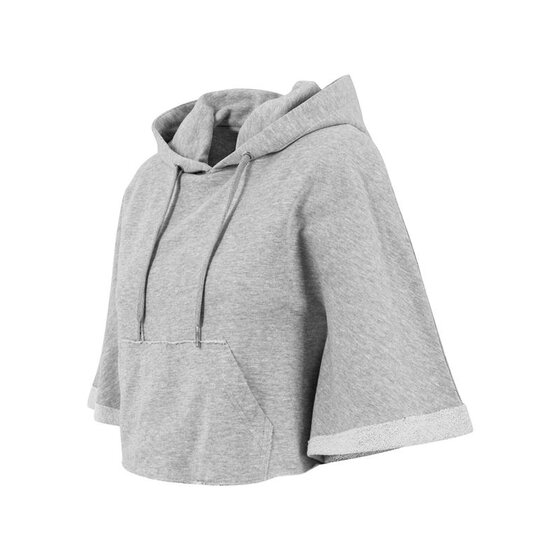Urban Classics Ladies Cropped Hooded Poncho, grey S