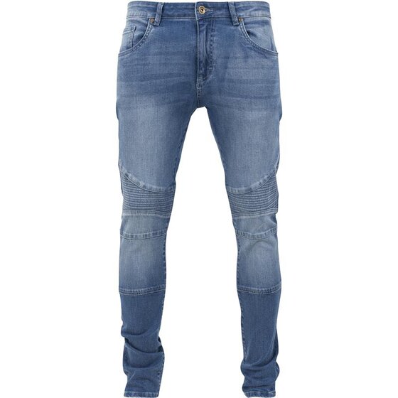 Urban Classics Slim Fit Biker Jeans, blue washed 32