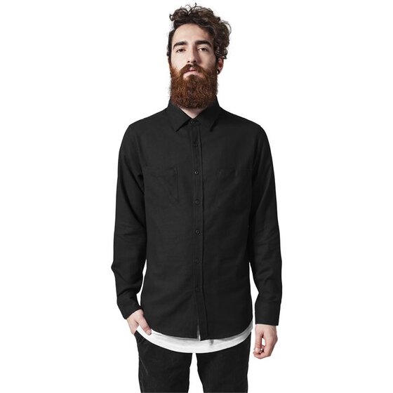Urban Classics Checked Flanell Shirt, blk/blk S