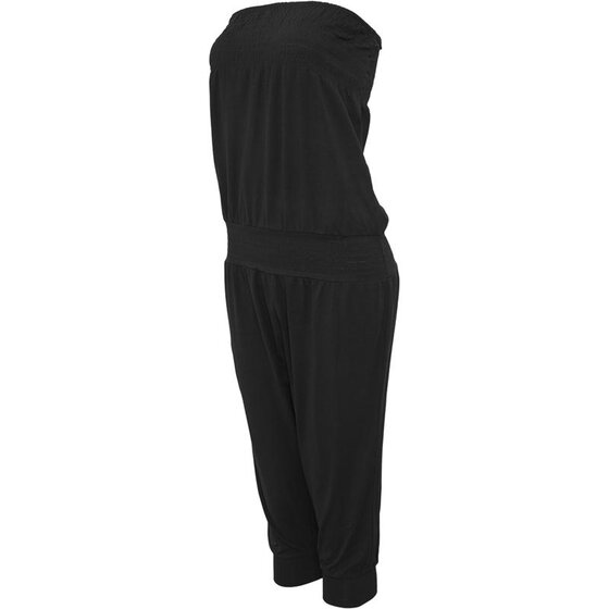 Urban Classics Ladies Shoulderfree Capri Jumpsuit, black S
