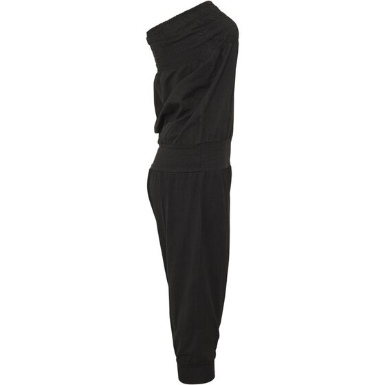 Urban Classics Ladies Shoulderfree Capri Jumpsuit, black S
