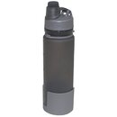 MFH Trinkflasche, faltbar, grau, Silikon, 0,5 Liter, BPA...