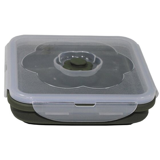 MFH Lunchbox, faltbar, oliv, 1 l, mit Deckel, Silikon