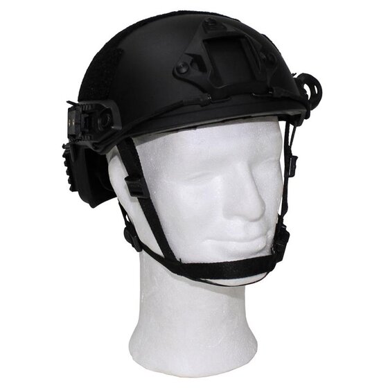 MFH US Helm, FAST, Rails, schwarz, ABS-Kunststoff