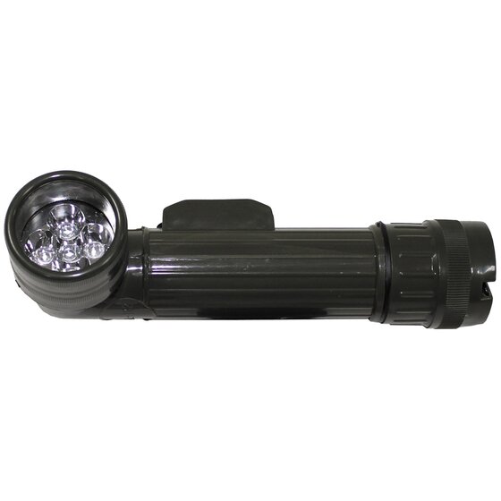MFH US Winkeltaschenlampe, gro 5 LED, Schutzbacken, oliv