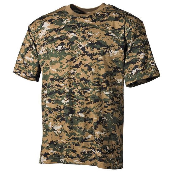 MFH US T-Shirt, halbarm, digital- woodland, 170g/m