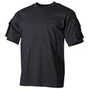 MFH US T-Shirt, halbarm, schwarz, mit rmeltaschen M