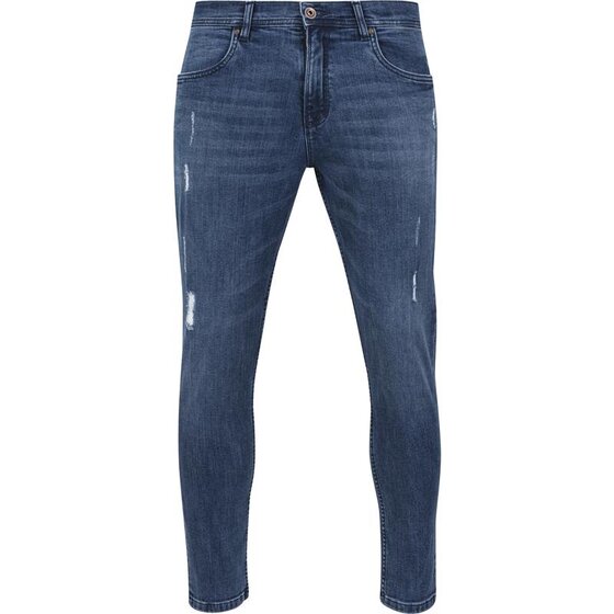 Urban Classics Skinny Ripped Stretch Denim Pants, blue denim