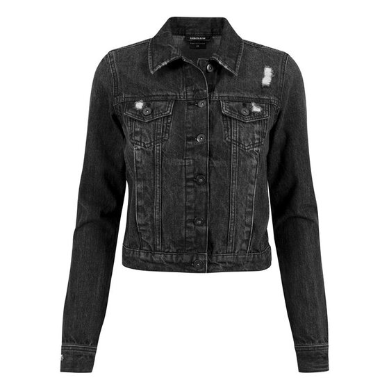 Urban Classics Ladies Denim Jacket, black washed S