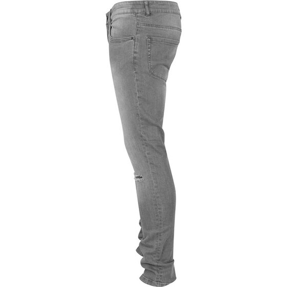 Urban Classics Slim Fit Knee Cut Denim Pants, grey 32
